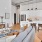 a kitchen with a couch and a table