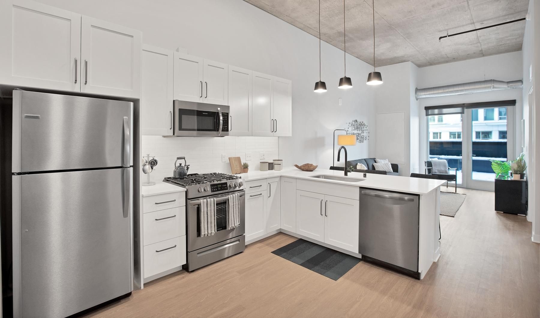 Find your perfect fit at Odin a kitchen with white cabinets
